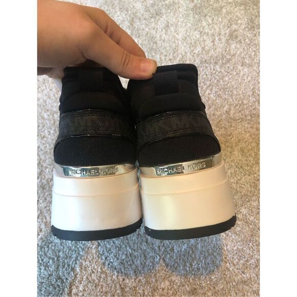 Michael Michael Kors Women’s Black Platform Lace Up Sneakers Size 9.5 NWT - Picture 7 of 11